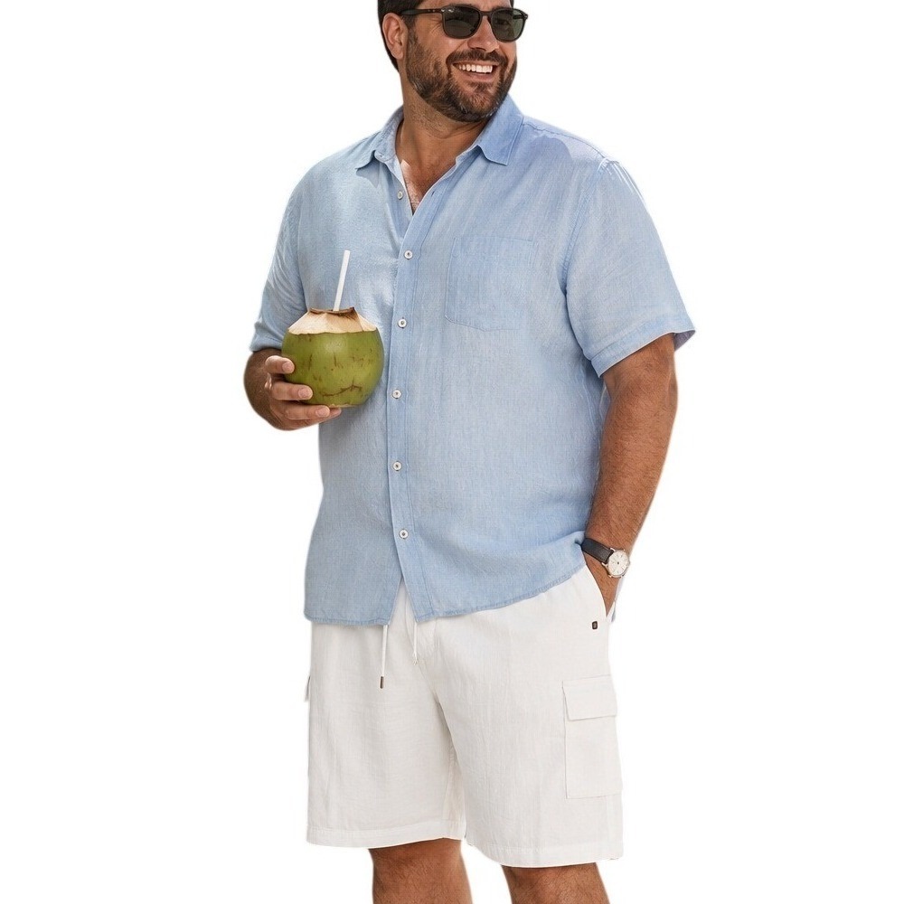 Cubavera White‎ Linen Blend Cargo Shorts Men's XXL Drawstring Resort